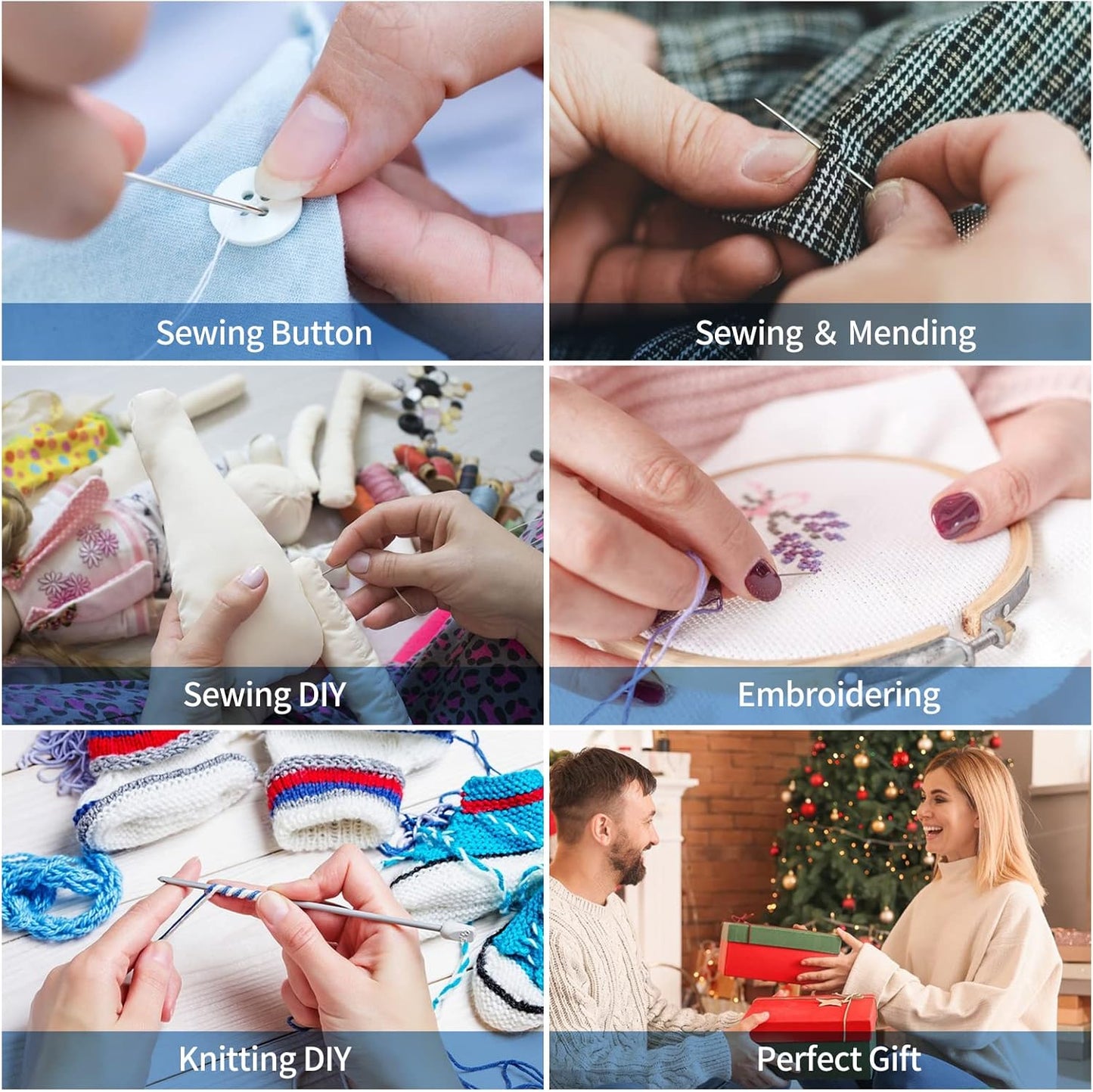 All-in-One Solution – Complete sewing kit with threads, needles, scissors, measuring tape, buttons & more.